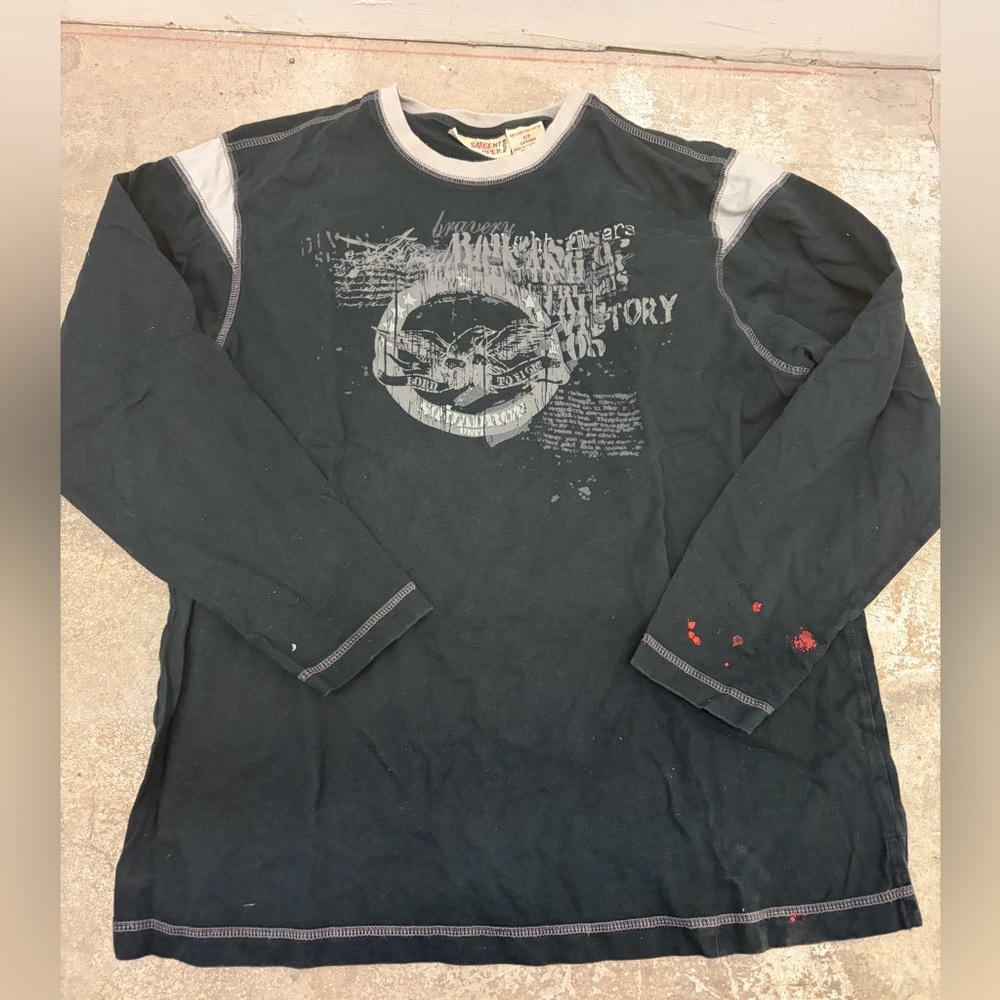 Vintage Y2K Sargeant Pepper Black Long Sleeve Graphic Shirt